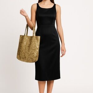 NWT‎ Gold Sequin Tote Bag with Bow Accent – Glam & Sparkly!